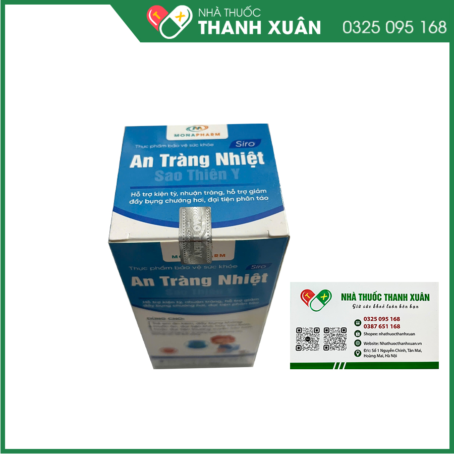 Siro An Tràng Nhiệt giúp hỗ trợ kiện tỳ, nhuận tràng, hỗ trợ giảm đầy bụng chướng hơi, đại tiện phân táo